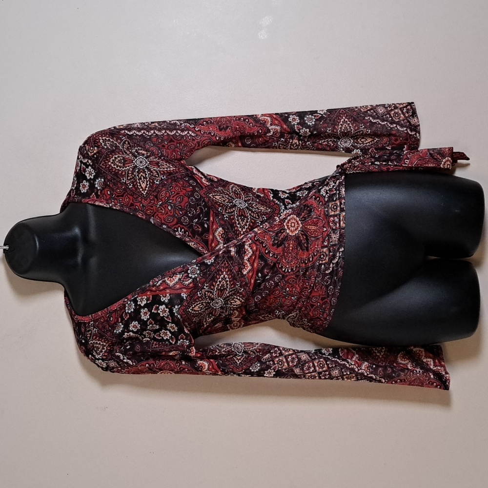 DOLLS KILL Daisy Street Floral Mesh Wrap Top Small